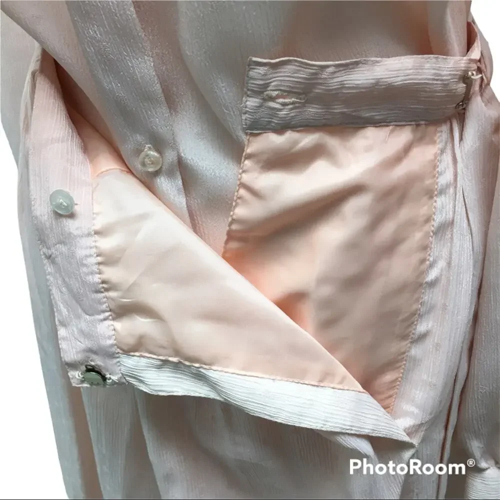Vintage Breckenridge Pink Tie Blouse and Skirt Set Size 8 - Picture 7 of 11